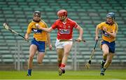 23 June 2013; Colm Casey, Cork, in action against Darragh Corry, left, and Kilian Ryan, Clare. Munster GAA Hurling Intermediate Championship, Semi-Final, Cork v Clare, Gaelic Grounds, Limerick. Picture credit: Brendan Moran / SPORTSFILE