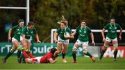 10 November 2019; Eimear Considine of Ireland is tackled by Bethan Lewis of Wales during the Women's Rugby International match between Ireland and Wales at the UCD Bowl in Dublin. Photo by David Fitzgerald/Sportsfile