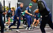 13 November 2019; Jack Carty, left, and Ultan Dillane during a Connacht Rugby squad training session at The Sportsground in Galway. Photo by Brendan Moran/Sportsfile