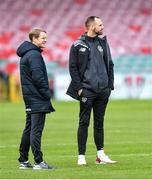 18 November 2019; Republic of Ireland head coach Colin O'Brien, left, with assistant coach David Meyler before the UEFA Under-17 European Championship Qualifier match between Republic of Ireland and Israel at Turner's Cross in Cork. Photo by Piaras Ó Mídheach/Sportsfile
