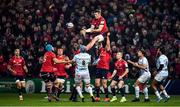 23 November 2019; Peter O’Mahony of Munster attempts to catch a restart during the Heineken Champions Cup Pool 4 Round 2 match between Munster and Racing 92 at Thomond Park in Limerick. Photo by Brendan Moran/Sportsfile