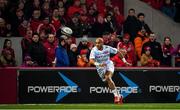 23 November 2019; Simon Zebo of Racing 92 during the Heineken Champions Cup Pool 4 Round 2 match between Munster and Racing 92 at Thomond Park in Limerick. Photo by Brendan Moran/Sportsfile