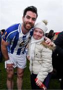 24 November 2019; Michael Darragh Macauley of Ballyboden St Endas with supporter Emily Quinn, from Lough Na Valley after the AIB Leinster GAA Football Senior Club Championship Semi-Final match between Garrycastle and Ballyboden St Endas at TEG Cusack Park in Mullingar, Westmeath. Photo by Ray McManus/Sportsfile