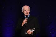 28 November 2019; Special Recognition award winner Jim Aughney speaking after being presented with his award during the Irish Life Health National Athletics Awards 2019 at Crowne Plaza Hotel, Blanchardstown, Dublin. Photo by Eóin Noonan/Sportsfile