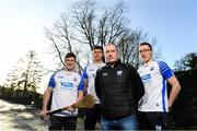 11 December 2019; TQS Integration announced their sponsorship of Waterford GAA for 2020 at TQS Integration Systems in Lismore, Waterford. In attendance is Waterford hurling team manager Liam Cahill, with, from left, Waterford players Conor Gleeson, Conor Prunty and Kieran Bennett. Photo by Matt Browne/Sportsfile