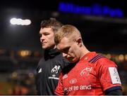 14 December 2019; Keith Earls, right, and Peter O'Mahony of Munster following their side's defeat during the Heineken Champions Cup Pool 4 Round 4 match between Saracens and Munster at Allianz Park in Barnet, England. Photo by Seb Daly/Sportsfile