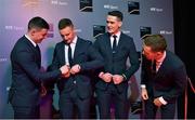 14 December 2019; In attendance during the RTÉ Sports Awards 2019 at RTÉ studios in Donnybrook, Dublin, are Members of the Dublin All-Ireland Men's Football Championship winning and five in a row winning squad, from left, Brian Howard, Ciaran Kilkenny, Brian Fenton and Paul Mannion. Photo by Brendan Moran/Sportsfile