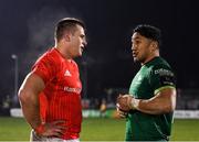 21 December 2019; CJ Stander of Munster and Bundee Aki of Connacht following the Guinness PRO14 Round 8 match between Connacht and Munster at The Sportsground in Galway. Photo by Seb Daly/Sportsfile