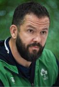 23 December 2019; Ireland head coach Andy Farrell during a media briefing at the IRFU High Performance Centre in Abbotstown, Dublin. Photo by Ramsey Cardy/Sportsfile