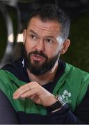 23 December 2019; Ireland head coach Andy Farrell during a media briefing at the IRFU High Performance Centre in Abbotstown, Dublin. Photo by Ramsey Cardy/Sportsfile