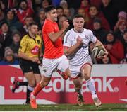 3 January 2020; John Cooney of Ulster in action against Conor Murray of Munster during the Guinness PRO14 Round 10 match between Ulster and Munster at Kingspan Stadium in Belfast. Photo by Harry Murphy/Sportsfile