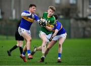 5 January 2020; Darragh Lyne of Kerry in action against Conor Sweeney, left, and Greg Henry of Tipperary during the 2020 McGrath Cup Group B match between Tipperary and Kerry at Clonmel Sportsfield in Clonmel, Tipperary. Photo by Brendan Moran/Sportsfile
