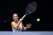 5 January 2020; Ruth Copas of Ireland competing in the women's doubles final match against Tanya Murtagh of Ireland and Grainne O'Neill of Ireland during the 2020 Shared Access National Indoor Senior Tennis Championships at David Lloyd Riverview in Dublin. Photo by Eóin Noonan/Sportsfile