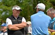 26 June 2013; Darren Clarke, left, and Graeme McDowell in conversation at the 18th tee box during the Irish Open Golf Championship 2013 Pro Am. Carton House, Maynooth, Co. Kildare. Picture credit: Matt Browne / SPORTSFILE