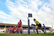 12 January 2020; Scott Fardy of Leinster scores a try which is subsequently disallowed during the Heineken Champions Cup Pool 1 Round 5 match between Leinster and Lyon at the RDS Arena in Dublin. Photo by David Fitzgerald/Sportsfile