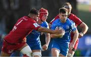 12 January 2020; Luke McGrath of Leinster is tackled by Jonathan Pélissié of Lyon during the Heineken Champions Cup Pool 1 Round 5 match between Leinster and Lyon at the RDS Arena in Dublin. Photo by Ramsey Cardy/Sportsfile