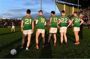 12 January 2020; Mayo's assigned penalty takers, from left, Fergal Boland, Brian Walsh, Kevin McLoughlin, Cathal Slattery, and Gary Boylan watch Shane Walsh of Galway make his way to take the first penalty in the penalty shoot-out during the FBD League Semi-Final match between Mayo and Galway at Elverys MacHale Park in Castlebar, Mayo. Photo by Piaras Ó Mídheach/Sportsfile