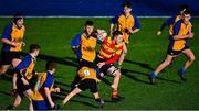 15 January 2020; Daire Fenlon of Temple Carrig gets past St Mary's Diocesan School Drogheda players during the Bank of Ireland Father Godfrey Cup First Round match between Temple Carrig and St Mary's Diocesan School Drogheda at Energia Park in Donnybrook, Dublin. Photo by Piaras Ó Mídheach/Sportsfile