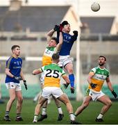 18 January 2020; Michael Quinn of Longford in action against Jordan Hayes of Offaly during the 2020 O'Byrne Cup Final between Offaly and Longford at Bord na Mona O'Connor Park in Tullamore, Offaly. Photo by David Fitzgerald/Sportsfile