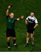 19 January 2020; Darryl Branagan of Kilcoo reacts as he is shown a black card by referee Conor Lane during the AIB GAA Football All-Ireland Senior Club Championship Final between Corofin and Kilcoo at Croke Park in Dublin. Photo by Ray McManus/Sportsfile