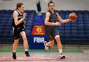 20 January 2020; Sarah Hickey of Our Lady of Mercy in action against Clionadh Daly of Pobailscoil Inbhear Sceine during the Basketball Ireland U16 A Girls Schools Cup Final between Pobailscoil Inbhear Sceine and Our Lady of Mercy, Waterford United at the National Basketball Arena in Tallaght, Dublin. Photo by Harry Murphy/Sportsfile