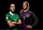 24 November 2015; Emma Byrne and Niamh Fahey during a Republic of Ireland Women's Portrait Session at Castleknock Hotel in Castleknock, Dublin. Photo by David Maher/Sportsfile