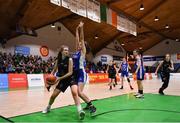 24 January 2020; Grainne O’Reilly of Portlaoise Panthers in action against Tara Freeman of Waterford United Wildcats during the Hula Hoops U18 Women’s National Cup Final match between Portlaoise Panthers and Waterford Wildcats at the National Basketball Arena in Tallaght, Dublin. Photo by Brendan Moran/Sportsfile