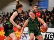 26 January 2020; Gillian Wheeler of Portlaoise Panthers in action against Edel Thornton of Trinity Meteors during the Hula Hoops Women’s Division One National Cup Final between Portlaoise Panthers and Trinity Meteors at the National Basketball Arena in Tallaght, Dublin. Photo by Brendan Moran/Sportsfile
