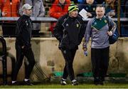 25 January 2020; Donegal manager Declan Bonner, centre, enters the field along with selector Karl Lacey, left, and Dr Kevin Moran, Donegal team doctor, before the Allianz Football League Division 1 Round 1 match between Donegal and Mayo at MacCumhaill Park in Ballybofey, Donegal. Photo by Oliver McVeigh/Sportsfile