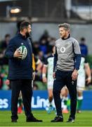 1 February 2020; Ireland head coach Andy Farrell, left, and forwards coach Simon Easterby during the Guinness Six Nations Rugby Championship match between Ireland and Scotland at the Aviva Stadium in Dublin. Photo by Seb Daly/Sportsfile