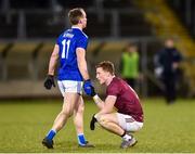 1 February 2020; Martin Reilly of Cavan shakes hands with a disappointed Ray Connellan of Westmeath after the Allianz Football League Division 2 Round 2 match between Cavan and Westmeath at Kingspan Breffni in Cavan. Photo by Oliver McVeigh/Sportsfile