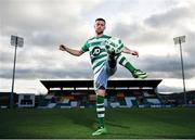 3 February 2020; Shamrock Rovers midfielder, and PFAI Player of the Year, Jack Byrne poses for a portrait at the announcement of JD as the new main sponsor of Shamrock Rovers FC. Tallaght Stadium, Dublin. Photo issued by Sportsfile on behalf of JD