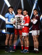 4 February 2020; On hand to launch the 2020 EirGrid GAA Football U20 All-Ireland Championship at Croke Park in Dublin, are, from left, Brian O'Leary of Dublin, Antoin Fox of Tyrone, Mark Cronin of Cork and Jack Glynn of Galway. EirGrid, the state-owned company that manages and develops Ireland's electricity grid, has been a proud sponsor of the U20 GAA Football All-Ireland Championship since 2015. #EirGridGAA. Photo by Brendan Moran/Sportsfile