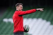 7 February 2020; Dan Biggar during a Wales Rugby kicking session at the Aviva Stadium in Dublin. Photo by Ramsey Cardy/Sportsfile