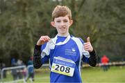 8 February 2020; Jack Collins of Tralee Harriers AC, Kerry, who won gold in the boys under-11 Cross Country during the Irish Life Health National Intermediate, Master, Juvenile B & Relays Cross Country at Avondale in Rathdrum, Co Wicklow. Photo by Matt Browne/Sportsfile