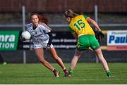 9 February 2020; Olivia Divilly of Galway in action against Caroline Sharkey of Donegal during the 2020 Lidl Ladies National Football League Division 1 Round 3 match between Donegal and Galway at O'Donnell Park in Letterkenny, Donegal. Photo by Oliver McVeigh/Sportsfile