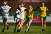 9 February 2020; Ailbhe Davoren of Galway in action against Deirdre Foley of Donegal during the 2020 Lidl Ladies National Football League Division 1 Round 3 match between Donegal and Galway at O'Donnell Park in Letterkenny, Donegal. Photo by Oliver McVeigh/Sportsfile