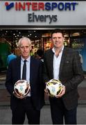 10 February 2020; The Football Association of Ireland are delighted to announce a new partnership with the leading Irish sports retailer INTERSPORT Elverys, as the new title sponsor of the FAI Summer Soccer Schools. Pictured at the announcement is Republic of Ireland manager Mick McCarthy and FAI Interim Deputy Chief Executive Niall Quinn at INTERSPORT Elverys, Henry Street in Dublin. Photo by Stephen McCarthy/Sportsfile