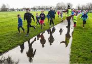 16 February 2020; parkrun Ireland in partnership with Vhi, expanded their range of junior events to 24 with the introduction of the Rockfield Junior parkrun on Sunday morning. Junior parkruns are 2km long and cater for 4 to 14-year olds, free of charge, providing a fun and safe environment for children to enjoy exercise. To register for a parkrun near you visit www.parkrun.ie. Pictured are participants at Rockfield Park in Thorndale Park, Dublin. Photo by Ramsey Cardy/Sportsfile