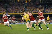 29 June 2013; James O'Connor, Australia, is tackled by Tommy Bowe, British & Irish Lions. British & Irish Lions Tour 2013, 2nd Test, Australia v British & Irish Lions. Etihad Stadium, Docklands, Melbourne, Australia. Picture credit: Stephen McCarthy / SPORTSFILE