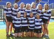 20 February 2020; North Midlands players from Port Dara RFC after the Leinster Rugby U18s Girls Area Blitz at Energia Park in Dublin. Photo by Matt Browne/Sportsfile