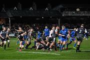 21 February 2020; Aled Davies of Ospreys clears possession during the Guinness PRO14 Round 12 match between Ospreys and Leinster at The Gnoll in Neath, Wales. Photo by Ramsey Cardy/Sportsfile