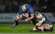 21 February 2020; Rhys Ruddock of Leinster is tackled by Kieran Williams of Ospreys during the Guinness PRO14 Round 12 match between Ospreys and Leinster at The Gnoll in Neath, Wales. Photo by Ramsey Cardy/Sportsfile
