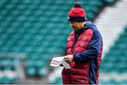 22 February 2020; Head coach Eddie Jones during the England Rugby Captain's Run at Twickenham Stadium in London, England. Photo by Brendan Moran/Sportsfile