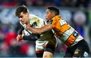 22 February 2020; Louis Ludik of Ulster is tackled by Craig Barry of Toyota Cheetahs during the Guinness PRO14 Round 12 match between Ulster and Toyota Cheetahs at Kingspan Stadium in Belfast.  Photo by Oliver McVeigh/Sportsfile