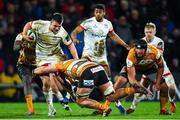 22 February 2020; James Hume of Ulster is tackled by Jasper Wiese of Toyota Cheetahs during the Guinness PRO14 Round 12 match between Ulster and Toyota Cheetahs at Kingspan Stadium in Belfast.  Photo by Oliver McVeigh/Sportsfile