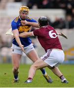 23 February 2020; Aonghus Clarke of Westmeath in action against Cian Darcy of Tipperary during the Allianz Hurling League Division 1 Group A Round 4 match between Tipperary and Westmeath at Semple Stadium in Thurles, Co Tipperary. Photo by Michael P Ryan/Sportsfile
