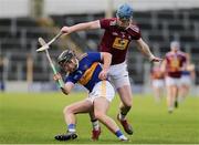 23 February 2020; Alan Flynn of Tipperary in action against Tommy Doyle of Westmeath during the Allianz Hurling League Division 1 Group A Round 4 match between Tipperary and Westmeath at Semple Stadium in Thurles, Co Tipperary. Photo by Michael P Ryan/Sportsfile