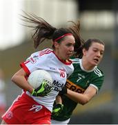 23 February 2020; Niamh Hughes of Tyrone in action against Ciara Murphy of Kerry during the Lidl Ladies National Football League Division 2 Round 4 match between Kerry and Tyrone at Fitzgerald Stadium in Killarney, Kerry. Photo by Diarmuid Greene/Sportsfile