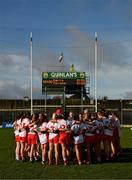 23 February 2020; The Tyrone team huddle together prior to the Lidl Ladies National Football League Division 2 Round 4 match between Kerry and Tyrone at Fitzgerald Stadium in Killarney, Kerry. Photo by Diarmuid Greene/Sportsfile